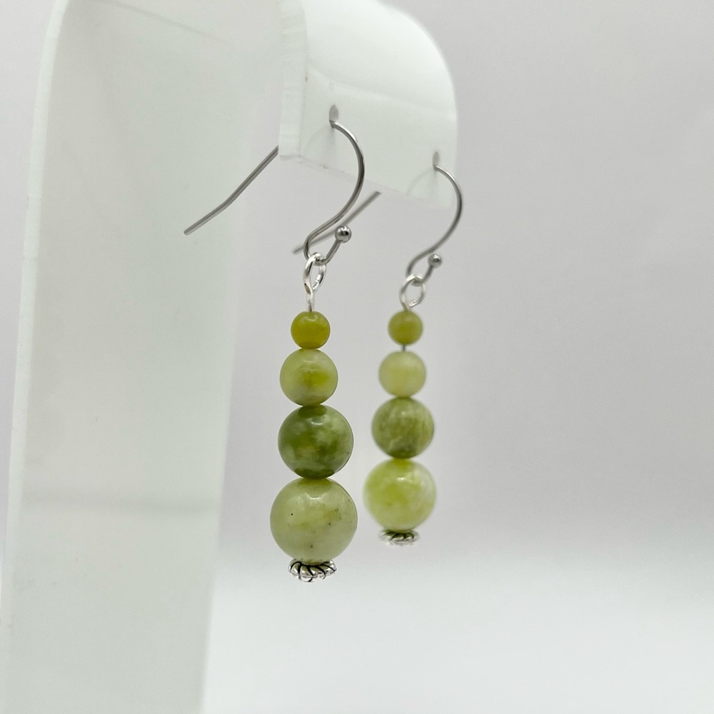 MARBLE JADE EARRINGS - Picture 7 of 12